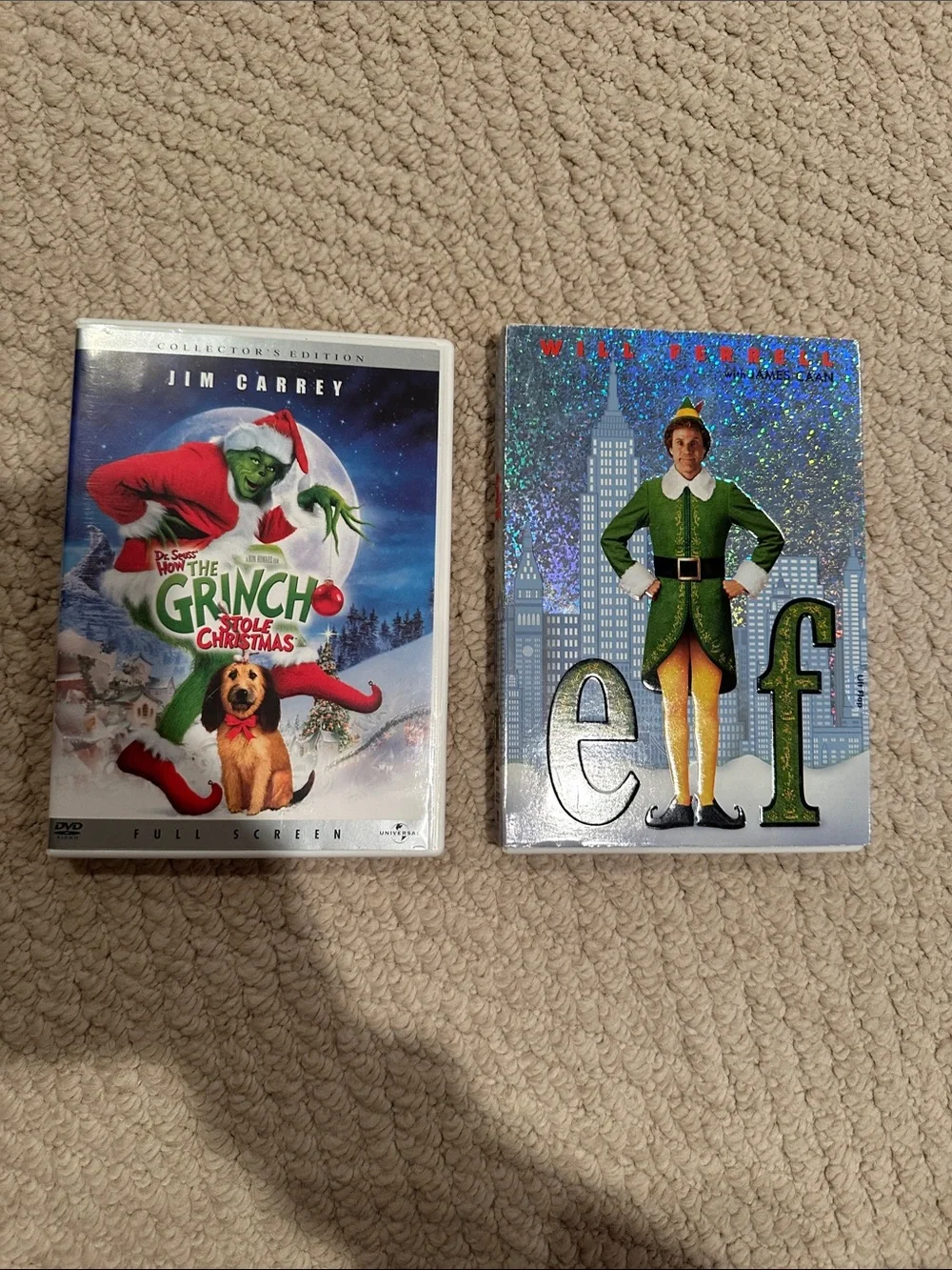 Jim Carrey The Grinch & Will Ferrell Elf DVDs